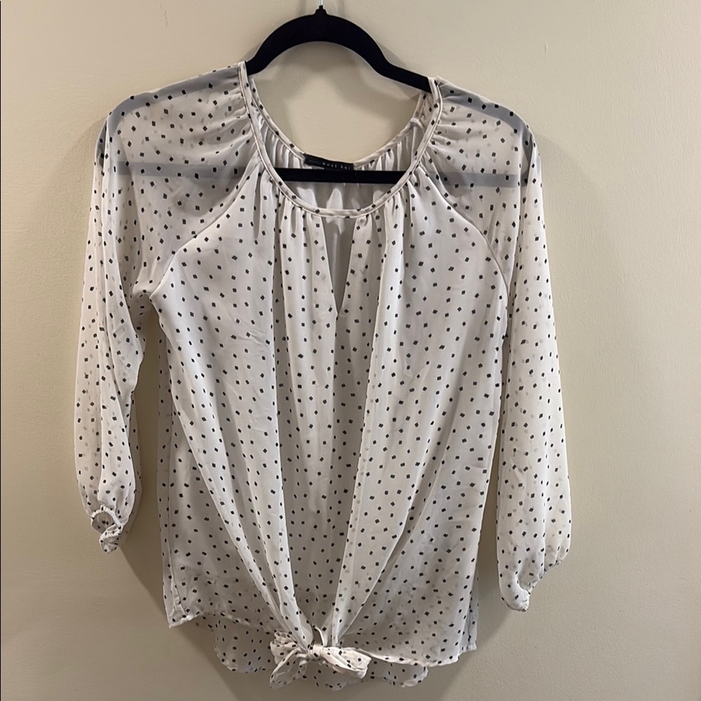 West Kei White Blouse with Black Dots